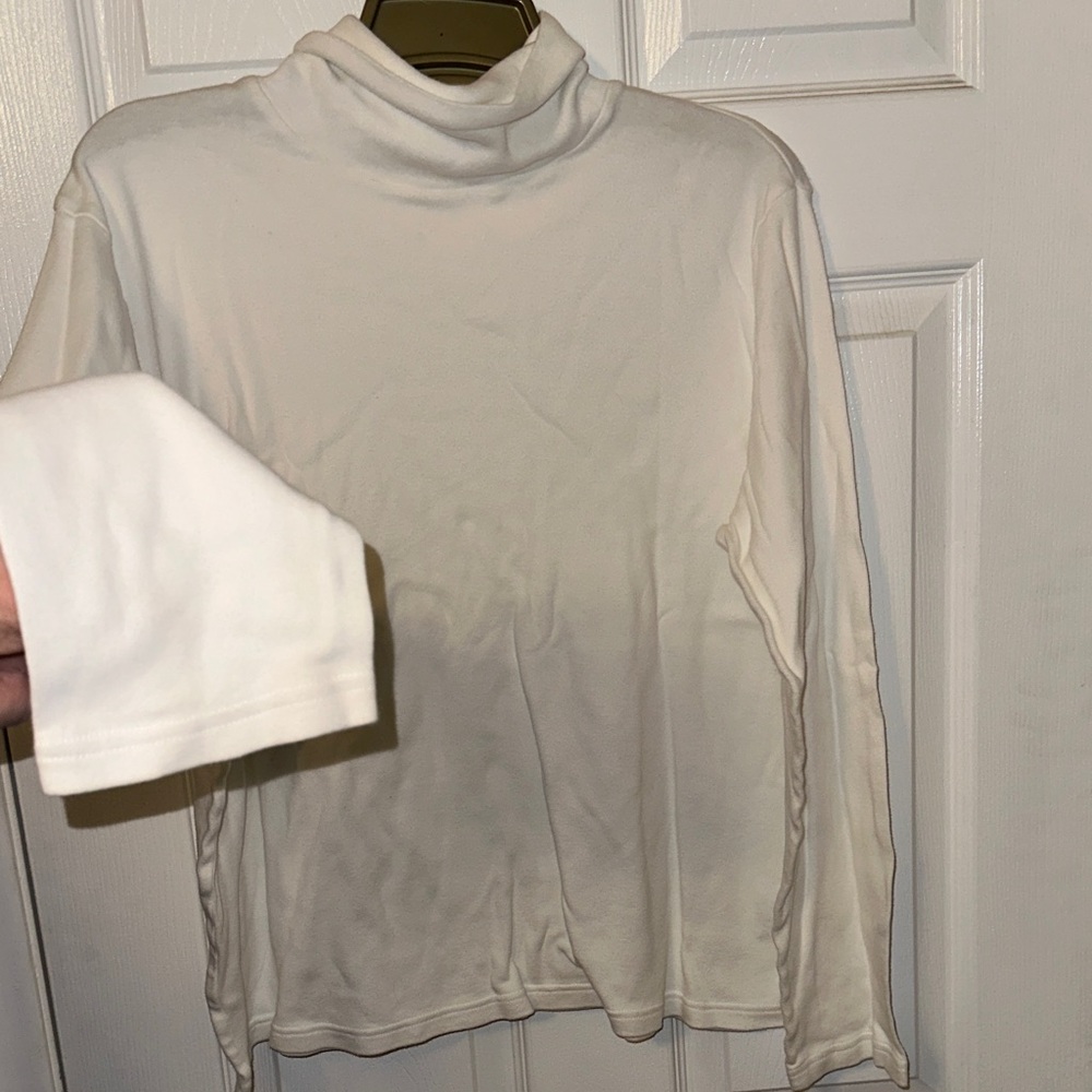 White Stag White, cowl neck, Turtle neck, long sleeve